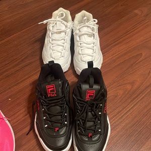 Solid white fila and black bundle